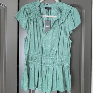💚🆕 CURRENT AIR Green Jacquard Blouse